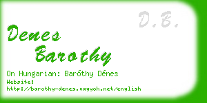 denes barothy business card
