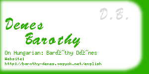 denes barothy business card